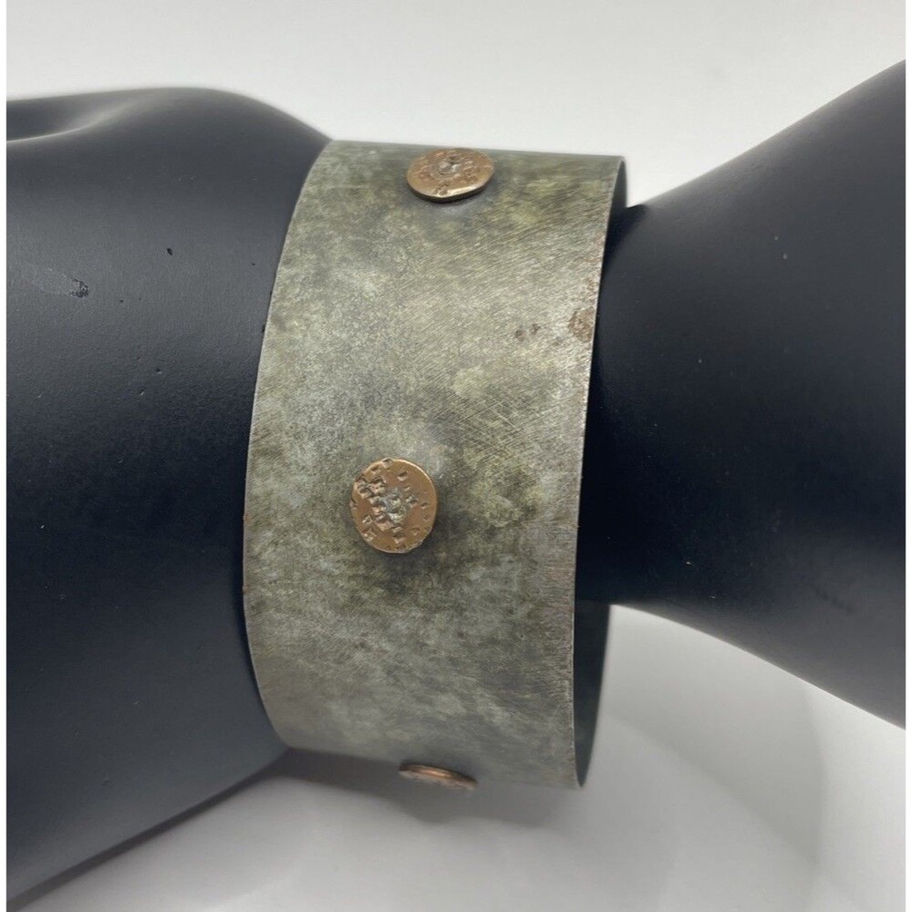 Vintage Metal & Brass Cuff Bracelet. Modernest Punk Adjustable